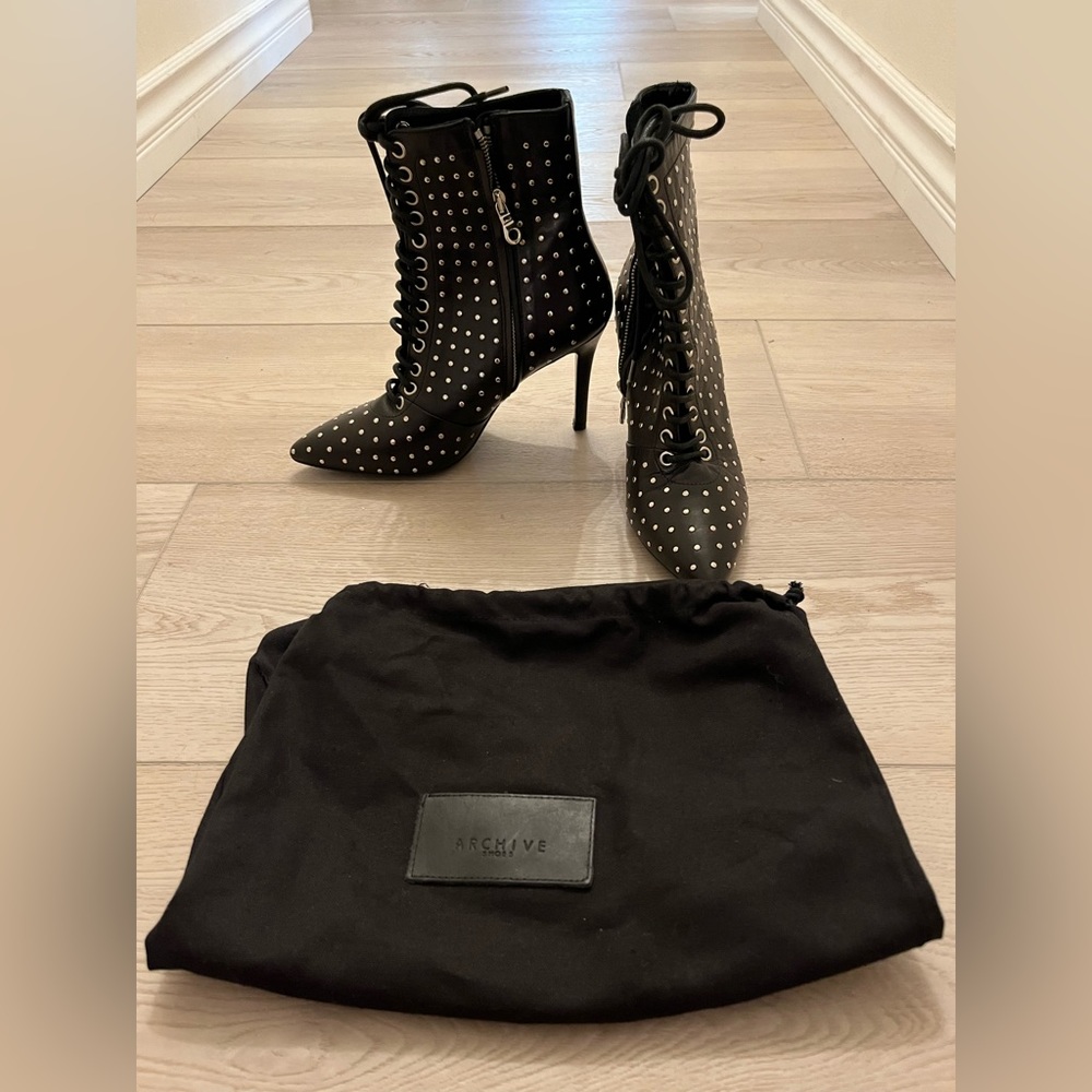 Archive studded heeled boots